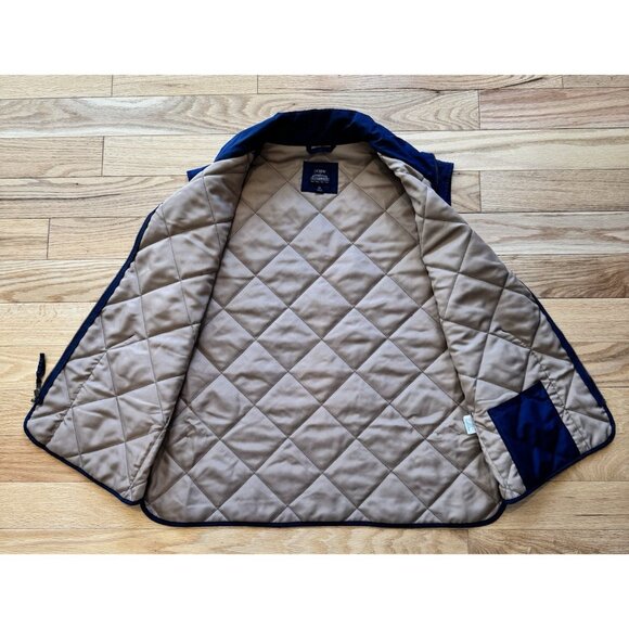 J Crew Mens Walker Vest XL Navy Blue Tan Quilted Full Zip Pockets B1930 - Picture 3 of 12